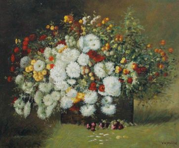 Vicpedone - 20th Century Oil, Bouquet of Garden Flowers