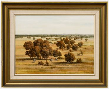 Michael Taylor - Framed Contemporary Oil, Looking Out Across the Plains