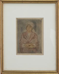 Valér Ferenczy (1885-1954) - Framed Hungarian School Etching, Lady with Shawl