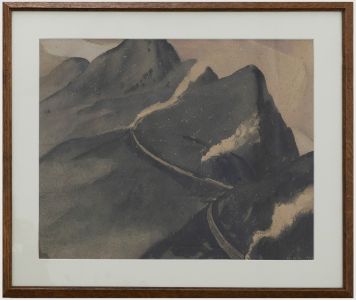 Rudolph Helmut Sauter (1895-1977) - Framed 1949 Watercolour, Snowdon Railway