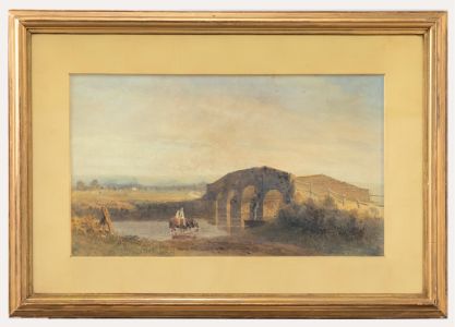 Harry T. Hine (1845-1941) - 1877 Watercolour, Old Swan Bridge, Pulborough