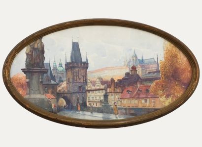 Charles Cerney (1892-1965) - Framed Mid 20th Century Watercolour, Charles Bridge