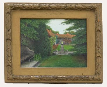 Miniature Mid 20th Century Watercolour - Looking Back in Summer