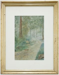 Early 20th Century Watercolour - Squirrel on a Woodland Path
