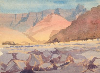 Val Gillette - 20th Century Watercolour, South African Mountainscape