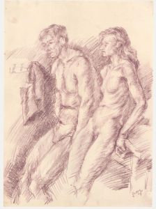Francis Rudolph (1921-2005) - 1974 Graphite Drawing, The Couple