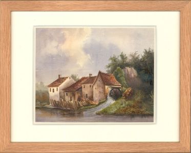Follower of Simeon Fort (1793-1861) - Framed Watercolour, The Water Mill