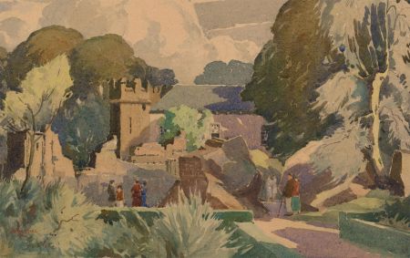 John Mace RBA (1889-1952) - Watercolour, A Walk Through The Gardens