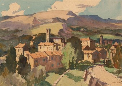John Mace RBA (1889-1952) - Watercolour, Valbonne, Provence-Alpes-Côte d'Azur