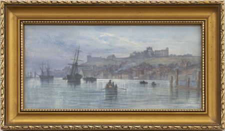 Framed Late 19th Century Watercolour - Whitby Abbey From the Sea