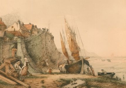 E. H. Barlow (fl.1915-1926) - Early 20th Century Etching, Le Vieux Treport