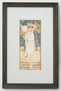 Early 20th Century Watercolour - Fan Dancing