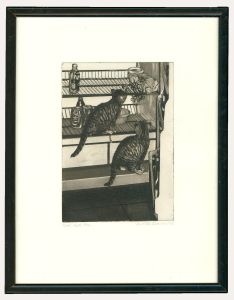Judith Downie - 1998 Etching, Cool Cats