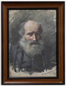 C. Ondano - 1907 Watercolour, portrait of a Bearded Gentleman