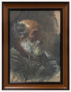 C. Ondano - 1907 Watercolour, Bearded Gentleman in Profile