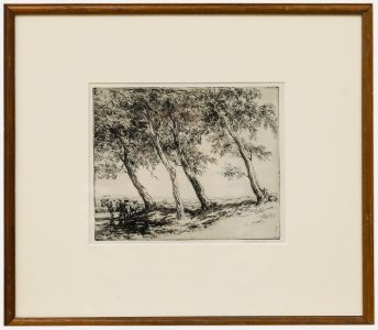 William Palmer Robins (1882-1959) - Framed 1927 Etching, By the Arden