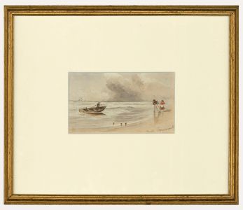 Attrib. T.M Richardson Jnr RWS (1813-1890)- Framed Watercolour, Sands Tynemouth