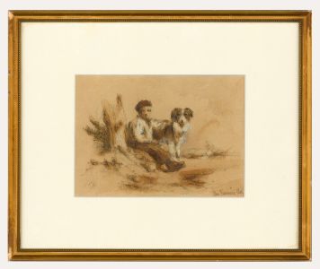 Joseph Watkins (1813-1859) - Framed 19th Century Watercolour, The Farmer's Boy