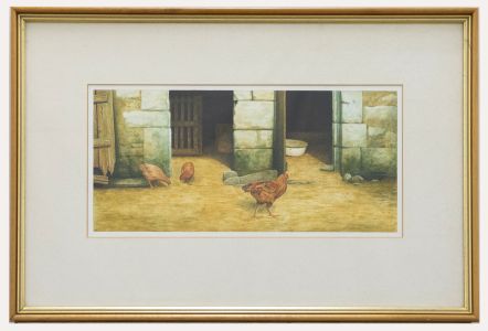 Nigel Ashcroft (b.1951) - Contemporary Watercolour, Chicken Run