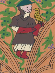 Gill Wilson - 20th Century Silkscreen, Falconer in the Choir Stalls