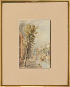 Manner of Samuel Austin (1796-1834) - 19th Century Watercolour, Ghent Canal