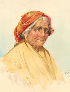 Gianni - Early 20th Century Watercolour, Portrait of an Italian Woman