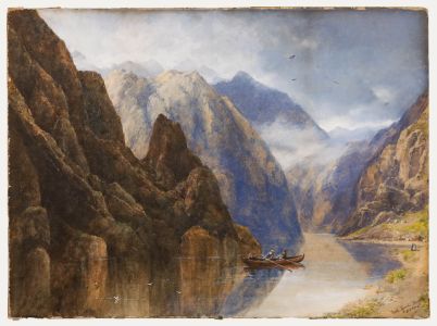 Edgar E. West (act 1857-1892) - 19th Century Watercolour, Nordfjord