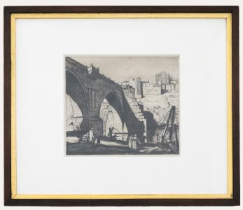 William Strang RA (1859-1921) - Signed Etching, Alcantara Bridge, Toledo