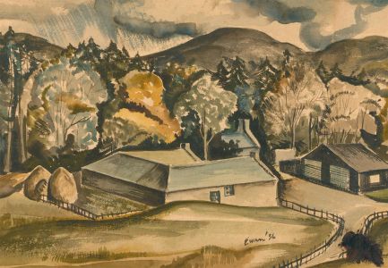 Ewan - Mid 20th Century Watercolour, The livery Yard