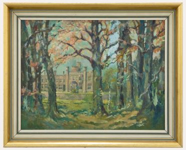 20th Century Oil - Scottish Castle from the Woods