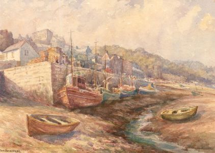 Tom Baddeley  - 1960 Watercolour, Conwy Quay