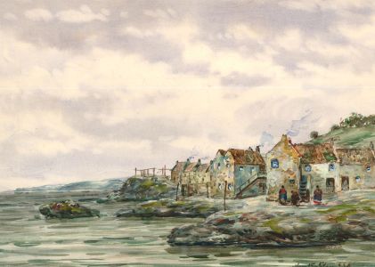 John Hamilton Glass SSA (fl.1890-1925) - Watercolour, At Shore
