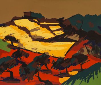Jo de Pear - Artist Proof 20th Century Silkscreen, Abstract Landscape