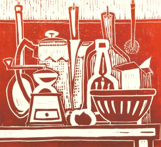 Karel Lek (1929-2020) - Mid 20th Century Linoprint, Kitchen Still Life