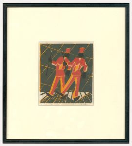 Karel Lek (1929-2020) - Framed 20th Century Linoprint, The Double Act