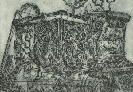 Peter Curran (1948-2006) - 2000 Etching, Berkeley Tombstones