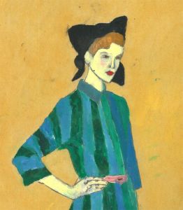 Ben Carrivick - Contemporary Oil, Lady in Stripes
