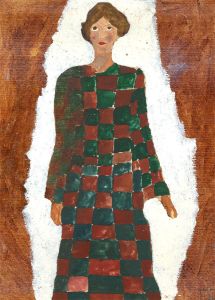 Ben Carrivick - Contemporary Oil, Chequered Dress