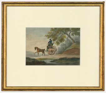 Framed Early 19th Century Watercolour - Out in the Buggy