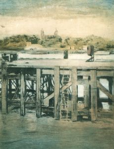 Pat Mallinson (1930-2008) - 20th Century Aquatint, Across the River