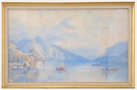 R. Bowmas - Framed Late 19th Century Watercolour, Fishing in the Foothills