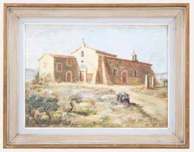 M. Russell - c.1965 Oil, Continental Church