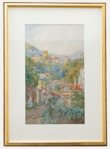 Samuel Henry Baldrey - 1904 Watercolour, View of the Continental Town