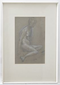 Ewart Johns (1923-2013) - 1958 Graphite Drawing, Sitting Female, Nude'