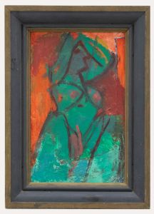 Ewart Johns (1923-2013) - 1989 Oil, Green Girl