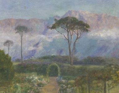 E. Percival Clark - Early 20th Century Oil, Mediterranean Garden