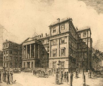 Herbert Cutner (1881-1969) - Mid 20th Century Etching, St. George's Hospital
