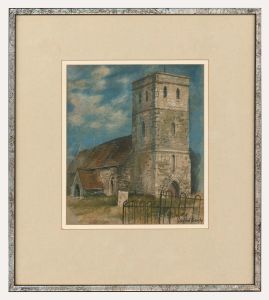 Clifford Bayley (b.1969) - Framed Contemporary Watercolour, Monkton Church, Kent