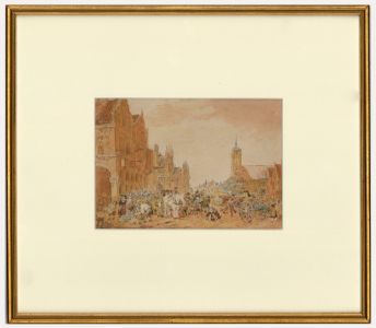 After Isack van Ostade (1621-1649) - Late 19th Century Watercolour, Market Place