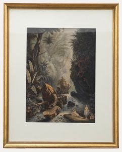 George Baxter - Framed 1856 Baxter Method Print, Arcadia